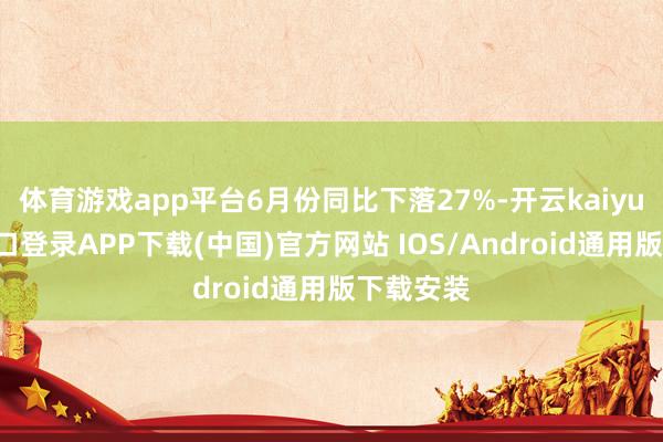 体育游戏app平台6月份同比下落27%-开云kaiyun登录入口登录APP下载(中国)官方网站 IOS/Android通用版下载安装